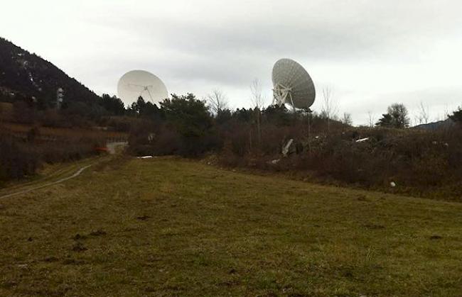 Die Satellitenstation in Leuk am Samstagnachmittag.