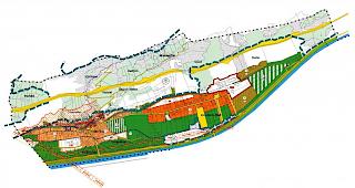 Grosser Bodenverschleiss: In Brigerbad wird f&uuml;r die 3. Rottenkorrektion (siehe rote Linie) viel mehr Boden gebraucht, als geplant.