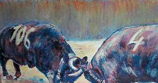 Genevi&egrave;ve Beney pr&auml;sentiert ihre Werke.