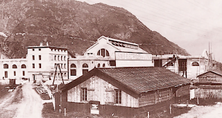 Die elektrische Fabrik in Gampel mit ihrer Karbidherstellung steht am Beginn der Grossindustrie im Wallis.