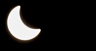 Die heutige partielle Sonnenfinsternis aufgenommen.