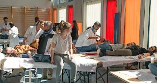 &laquo;Blutvergiessen&raquo; an der OMS St. Ursula: Dieses Jahr beteiligen sich &uuml;ber 70 Sch&uuml;ler und Sch&uuml;lerinnen an der Spendenaktion.