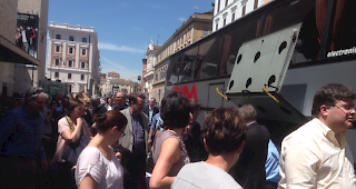 Die Walliser Delegation bei ihrer Ankunft in Rom.