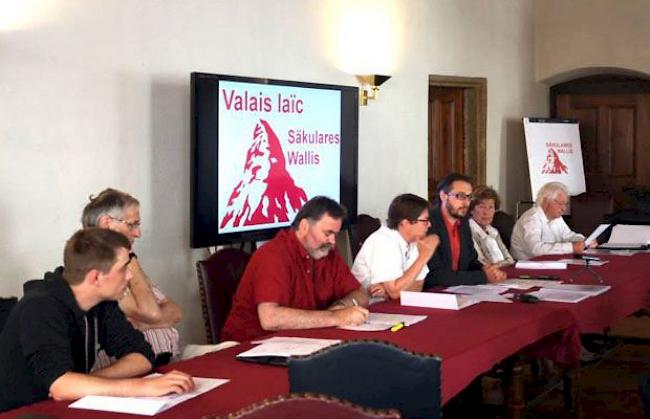 Pressekonferenz zur Lancierung der Volksinitative für die Trennung von Staat und Kirche im Wallis