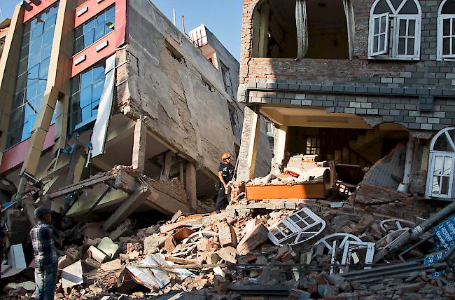 Verwüstung in Nepal: Eingestürzte Gebäude in Kathmandu.