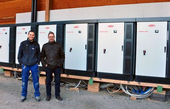 Die Initianten der Anlage: Stefan Tschopp, Kippel Leo & Söhne AG, und Patrick Zanella (von links nach rechts). 