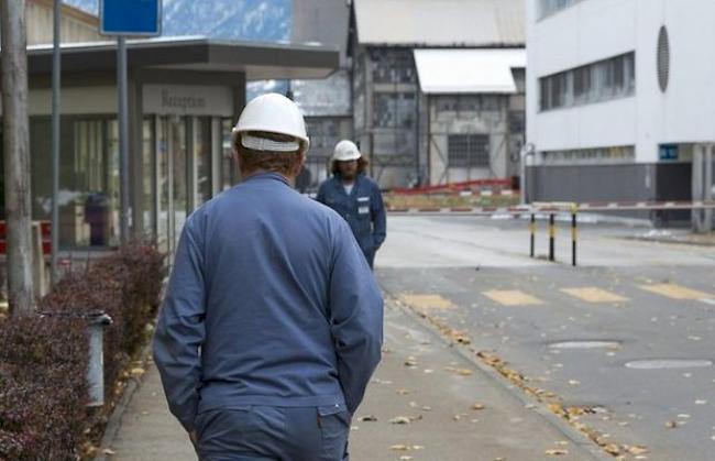 Lonza-Arbeiter im Werk in Visp (Archiv)