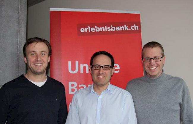 Führten die Imagestudie der Raiffeisenbank Mischabel-Matterhorn durch (von links): Marco Decurtins (Projektleiter), Dr. Michael Fux (Studienleiter HES-SO Wallis) und Karlheinz Fux (Vorsitzender der Bankleitung).