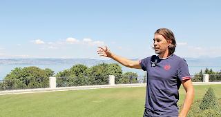 Herrliches Panorama. Martin Schmidt weilte mit Mainz 05 sechs Tage am Genfersee.