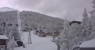 Die Talstation der Sesselbahn in Bellwald am Freitagmorgen