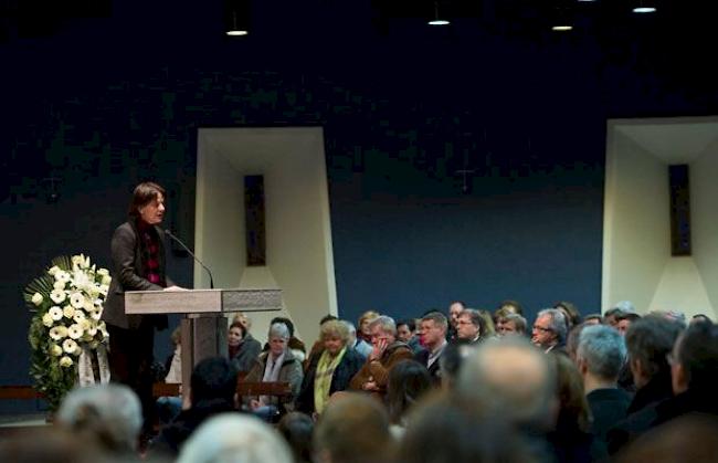 Staatsratspräsidentin Esther Waber-Kalbermatten bei ihrer Ansprache.