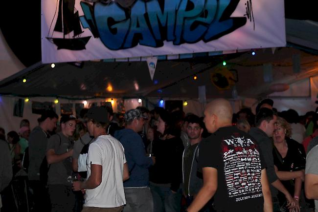 Partyzone am Open Air Gampel vom Donnerstag.