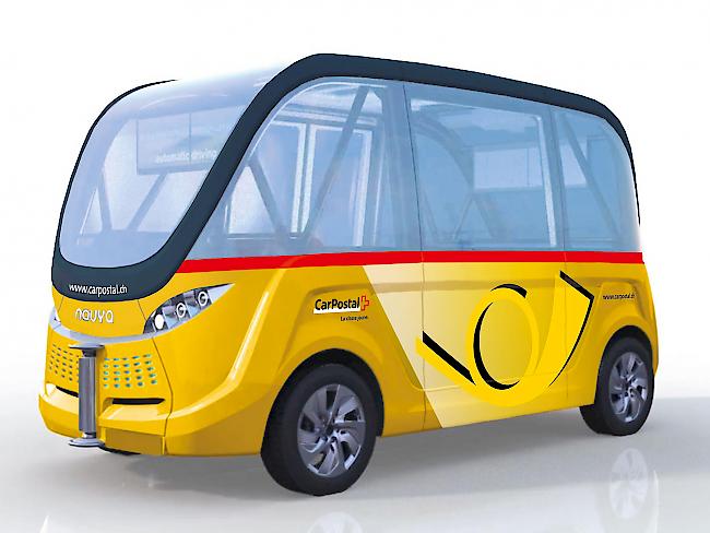 Selbstfahrende elektrische Shuttlebusse verkehren künftig in Sitten.