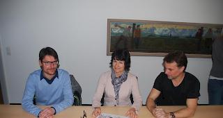 Von links. Roland Imhof (Stadtarchitekt), Stadtr&auml;tin Lucia N&auml;fen (Infrastruktur) und Marco Walter (Stadtingenieur).