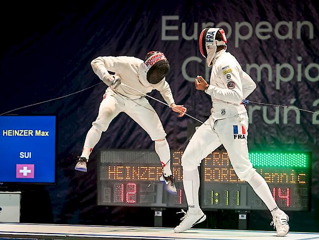 Max Heinzer (links) riskierte im EM-Final gegen Yannick Borel (rechts) alles