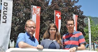 Drei Teilnehmer am Halbmarathon: (v. l.) Rainer Jossen, Sylvie Kummer und Michael Gsponer.