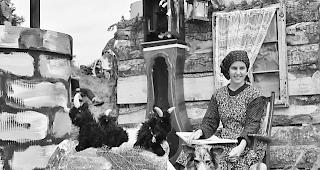 Hund oder Wolf? Ein verd&auml;chtiger Vierbeiner lauert bedrohlich auf dem Wagen zum Thema &laquo;Der Wolf und die sieben Geisslein&raquo;: Insgesamt acht M&auml;rchen der Gebr&uuml;der Grimm stellten die Dorfvereine aus T&ouml;rbel beim Umzug auf der Moosalp dar.  