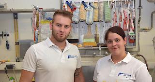 Lernende Katja N&auml;geli mit Ausbildner Diego Briggeler.