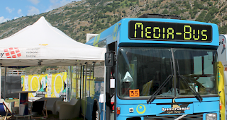 Medienbereich in Gampel. «rro»-Mitarbeiter waren hier kaum zu sehen.