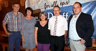 Von links: Egon Furrer, Rosmarie Piperata, Diana Schnyder (Richterin), Pius Briggeler und Joël Fischer.