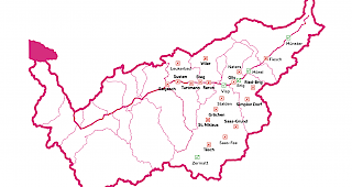 Gef&auml;hrdungskarte der Poststellen im Oberwallis.