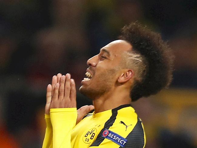 Dortmunds Pierre-Emerick Aubameyang verzweifelt im Hinspiel der Champions League gegen Monaco