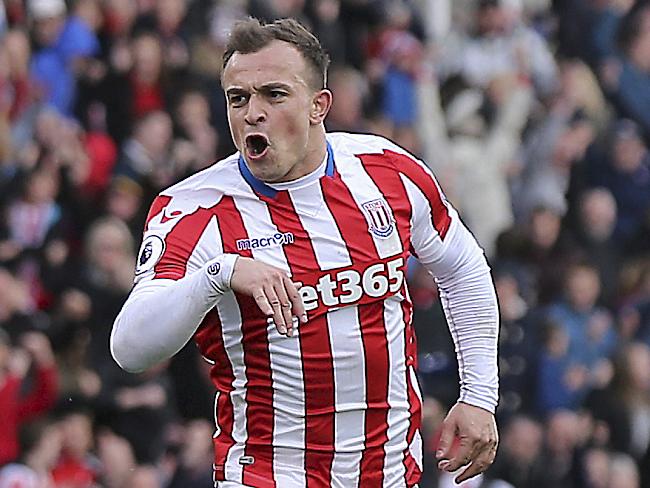 Xherdan Shaqiri von Stoke City nach seinem sehenswerten Tor gegen Hull City