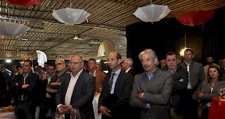 Auch die Politprominenz war an der Er&ouml;ffnung der Neuwa 2017 zugegen: Grossratspr&auml;sident Diego Wellig, St&auml;nderat Beat Rieder, Visps Pr&auml;sident Niklaus Furger und Vize Christoph F&ouml;hn (von rechts).