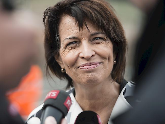 Bundesrätin Doris Leuthard eilt von Abstimmungssieg zu Abstimmungssieg und hat auch nach dem heutigen Volksverdikt viel zu lachen. (Archivbild)