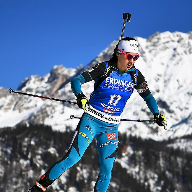 Anaïs Chevalier, hier unterwegs zur WM-Bronzemedaille im Biathlon-Sprint im Februar in Hochfilzen, bricht sich im Sommertraining auf dem Velo das Schlüsselbein