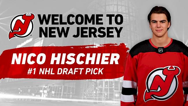 Die New Jersey Devils heissen den jungen Oberwalliser auf ihrer Homepage willkommen.