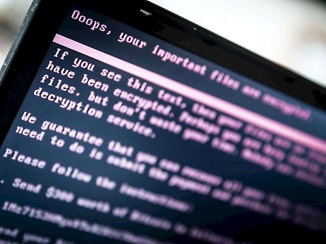 Eine Nachricht auf einem mit der Erpressungssoftware infizierten Computer. (Symbolbild)