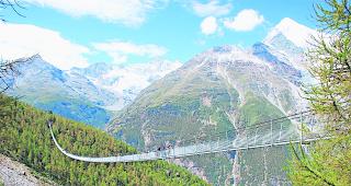 Spektakul&auml;r. 494 m lang spannt sich die neue Europabr&uuml;cke &uuml;ber das &laquo;Grabengufer&raquo;. 