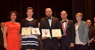 Die neuen Senatoren der JCI Brig (v.l.): Daniela Urfer (Sekretariat VSS), Marceline Gemmet, Matthias Volken, Bruno Beutler (Pr&auml;sident VSS), Tanja Geiger (Deputy Pr&auml;sident VSS).