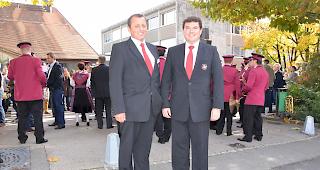 Im Duett. Vizepr&auml;sident Hans Seeberger (l.) und der neu gew&auml;hlte Pr&auml;sident Christian Bohnet ziehen die F&auml;den des Verbandes der Walliser Blasmusikanten.