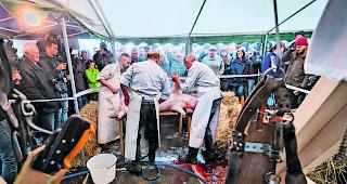 Nicht machen. Sissacher Metzger und ihre &ouml;ffentliche &laquo;Hausmetzgete&raquo; vom vergangenen Samstag: &laquo;So etwas w&uuml;rde ich nicht machen&raquo;, sagt Heinz Arnold, Pr&auml;sident des Oberwalliser Metzgermeisterverbands. 