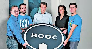 Noch viel vor. Das Team der HOOC AG mit Rico Steiner, Michael Clausen, Daniel Berchtold, Katja Burgener und Gil Beauge (von links).  