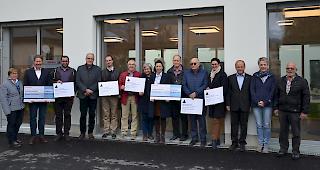 Organisatoren und Beg&uuml;nstigte (von links): Anita Zerzuben, Donat Jeiziner, Johannes Gemmet, Rico Meyer, Christian Escher, Thomas Reinke, Elisabeth Winter, Nicole Ruppen, Daniel Abgottspon, Dr. Alain Wimmersberger, Daniela Biner, Ren&eacute; Bayard, Lisi Jaeger und Hans Keller.