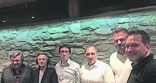 Vorstand. Beat Gasser, Elda Kalbermatter, Michael Kreuzer, Alfredo Werlen (neu), Oliver Stehlin (neu) und Gastreferent Michael Graber.  