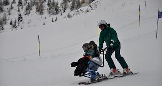 Mit dem Dualski k&ouml;nnen sich auch bewegungsbehinderte Personen auf die Piste wagen.