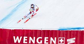 Kombination. Marc Gisin bei der Zieleinfahrt in Wengen.