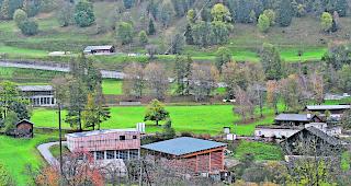 Synergien. Das Pelletwerk soll auf dem Werkhof von Forst Goms (unten links) in Niederernen errichtet werden. 