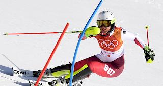 Wendy Holdener lag nach dem 1. Lauf noch in F&uuml;hrung, am Ende durfte sie sich &uuml;ber Olympia-Silber freuen.