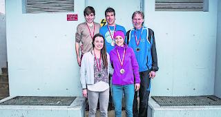 Starke Leistungen. Andreas Ammann, Guido Heynen und Gilbert Studer (hinten von links) sowie Caroline und Sabine Kuonen (vorne von links). 