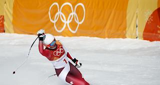 Olympiasiegerin, Michelle Gisin holte sich Gold dank einem Toplauf im Slalom.
