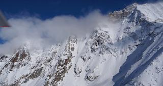 Lawinengebiet. Gleich vier Helikopter wurden f&uuml;r die Rettung eingesetzt.