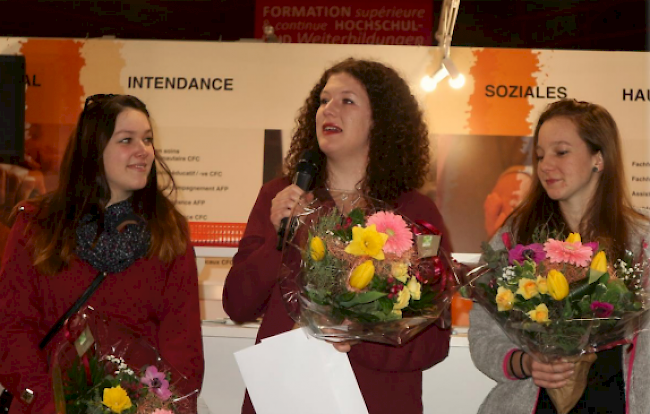 Von links: Sandrine Williner (2. Platz), Amélia Brossy (1. Platz) und Hélène Mettaz (3. Platz).