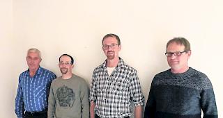 Mutation. Bisheriger Genossenschaftspr&auml;sident Josef Arnold, neuer Pr&auml;sident Roman Arnold, Aktuar Meinrad Gerold und Kassier Damian Arnold (von links).  