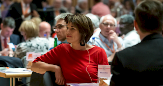 Bundesr&auml;tin Doris Leuthard an der Delegiertenversammlung der CVP.