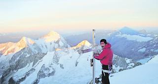 H&ouml;chster Punkt auf Gemeindegebiet. Diego Wellig, Extrembergsteiger, Grossratspr&auml;sident 2017/2018, aktueller Vizepr&auml;sident von Naters.  